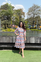 Patola print cotton dress